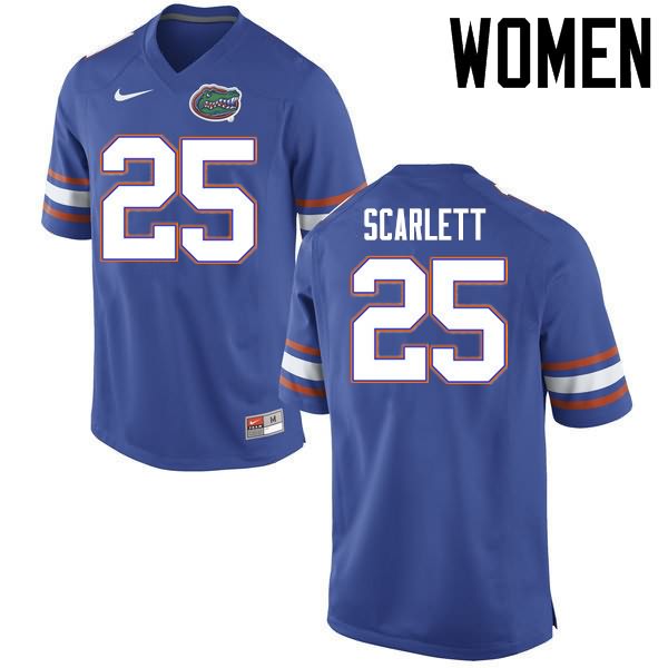 NCAA Florida Gators Jordan Scarlett Women's #25 Nike Blue Stitched Authentic College Football Jersey HOT2864QG